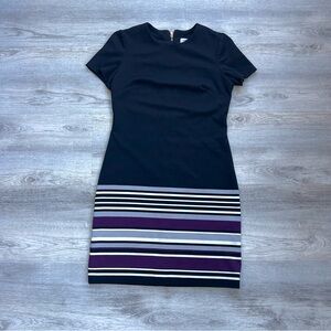 Calvin Klein Striped Dress Women's 2P Petite Business Preppy Teacher Party
